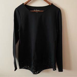 Chico’s Black Blouse with Lace Accents